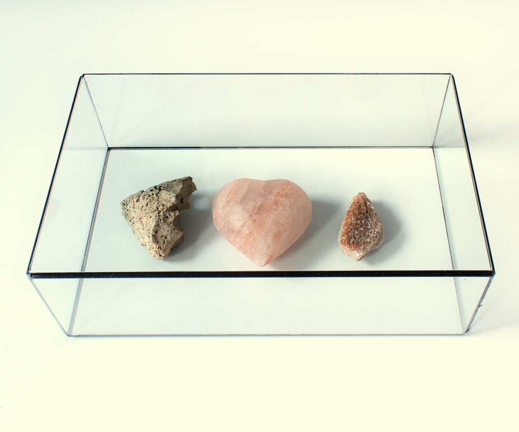 Glasvitrine – Rechteckige Glasvitrine für Schmuck, Sammlerstücke, Fotos & Skulpturen