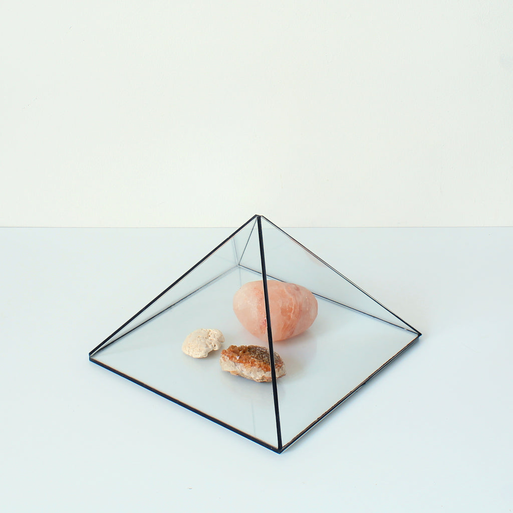 Glass Pyramid Display Case – Crystal & Jewelry Display