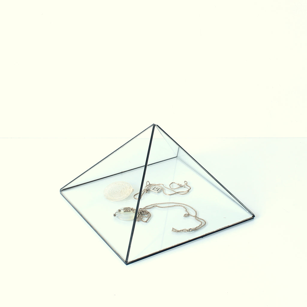 Glass Pyramid Display Case – Crystal & Jewelry Display