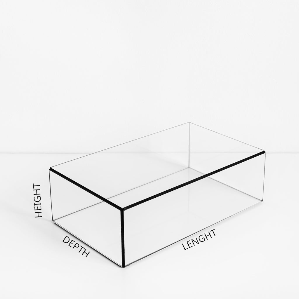 Glasvitrine – Rechteckige Glasvitrine für Schmuck, Sammlerstücke, Fotos & Skulpturen