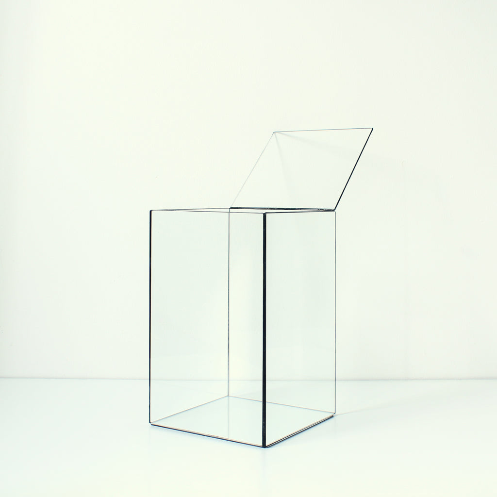 Glass Display Case – Rectangular Glass Showcase for Jewelry, Collectibles, Photos & Sculptures