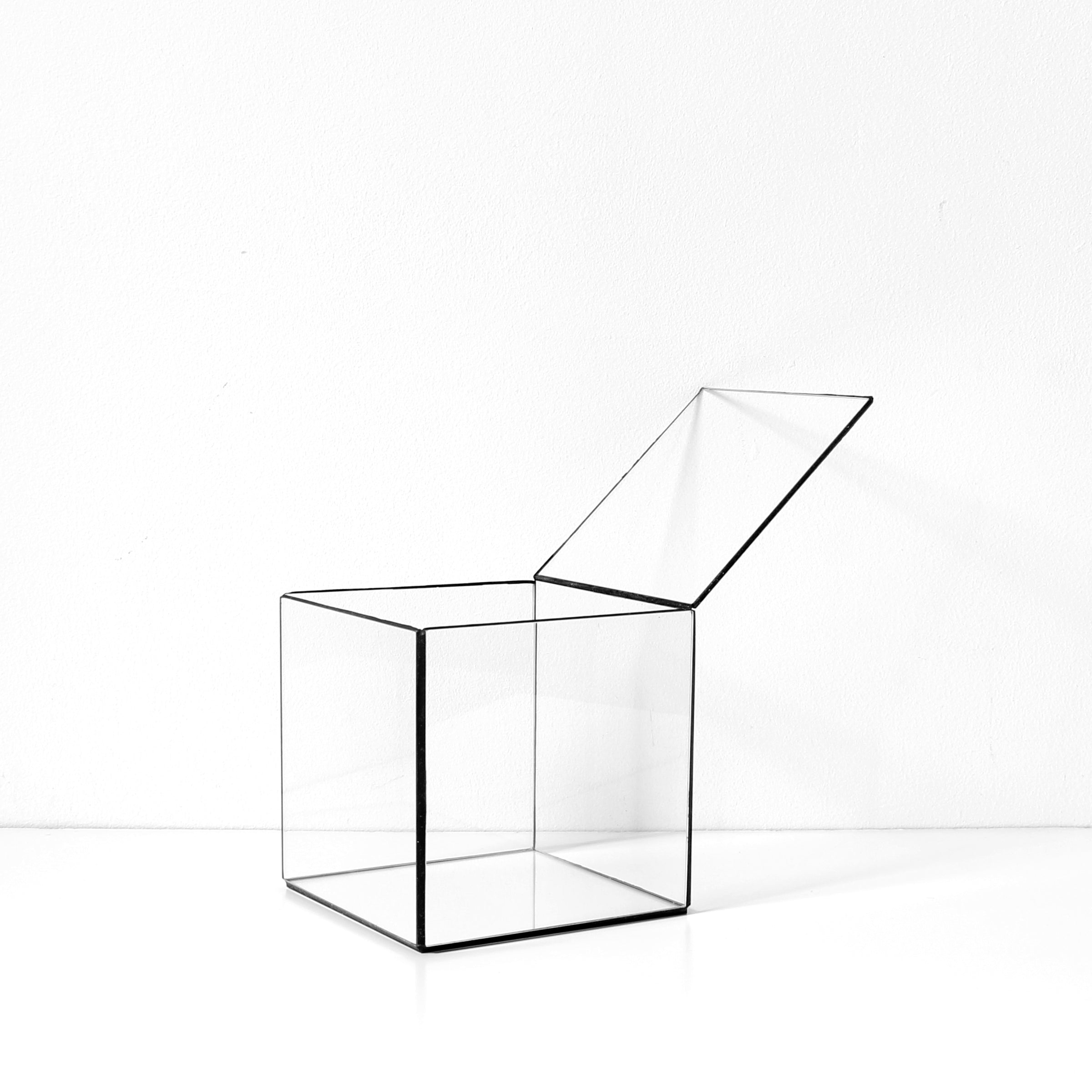 Glass Cube Showcase, Square Glass Display Case, Jewelry Display Box, Photo Box, Sculpture Case, Collectibles Storage, Wedding Decor, Custom Sizes Available